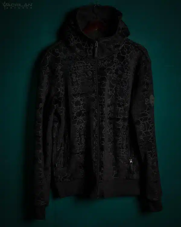 Hoodie Men / Velvet Polar Screenprinted - Black SHAMANKA