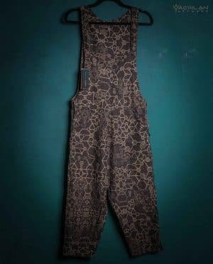 Overall Woman / Belguim Linen Screenprint -YELLOW SHAMANKA