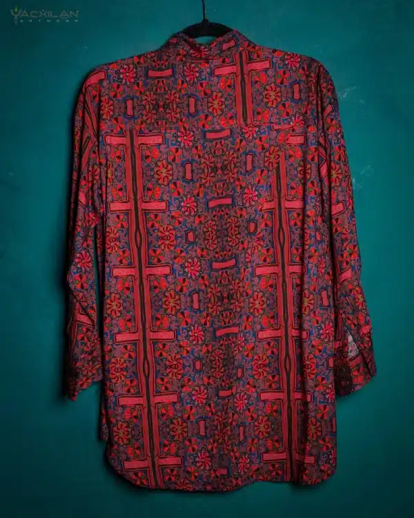 Long Sleeve Backsplit Shirt Woman / Viscose - PANAMA CANAL - Image 2