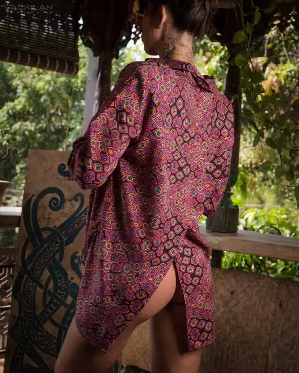 Shirt Woman Longsleeve Backsplit ChineseSIlk- EYEKANDY - Image 3