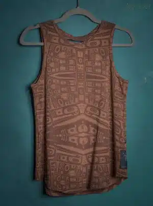Tank Top Woman / Organic Bamboo Jersey Veg Dye Veg Print - Earth TINGLIT