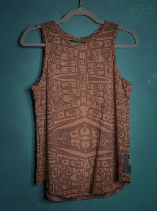 Tank Top Woman / Organic Bamboo Jersey Veg Dye Veg Print - Earth TINGLIT