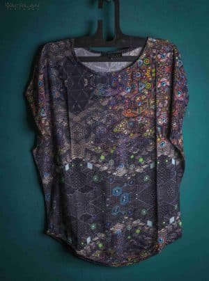 Woman Wideneck Top / Trippy Lace-PSYCHEDELIKA GALACTIKA